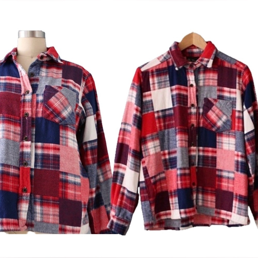 The Vermont Flannel Co. Heavyweight Patchwork Flannel Shirt Jacket — Made in USA